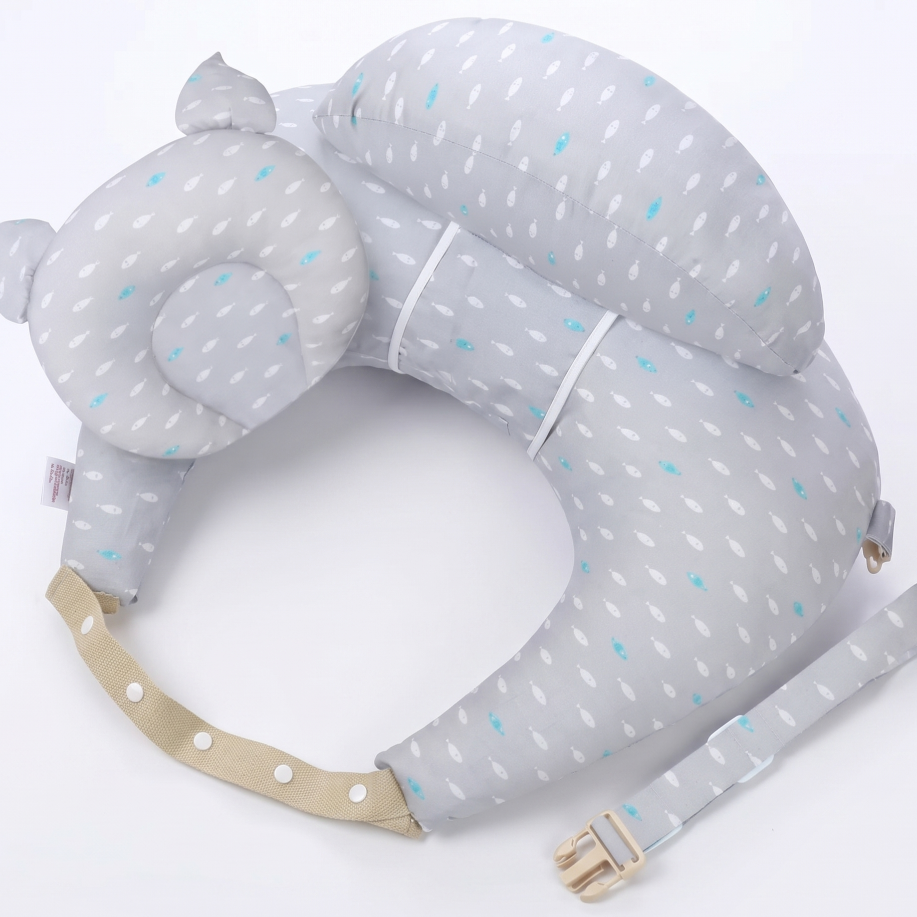Coussin d’allaitement ergonomique et pratique gris