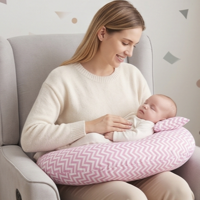 Coussin d’allaitement pratique rose