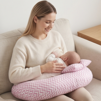 Coussin d’allaitement pratique rose