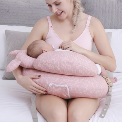 Coussin d’allaitement ergonomique et pratique rose