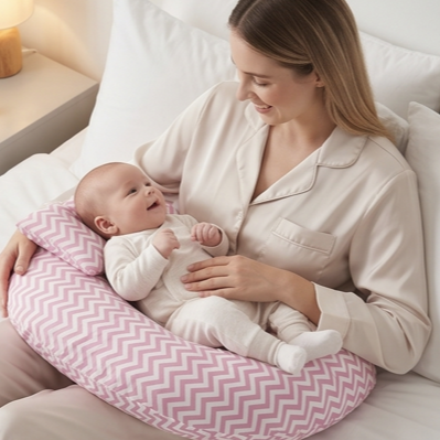 Coussin d’allaitement pratique rose