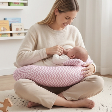 Coussin d’allaitement pratique rose